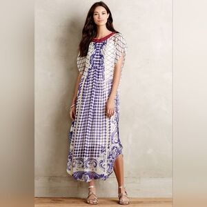 HEMANT & NANDITA Purple and Cream Patterned Dress